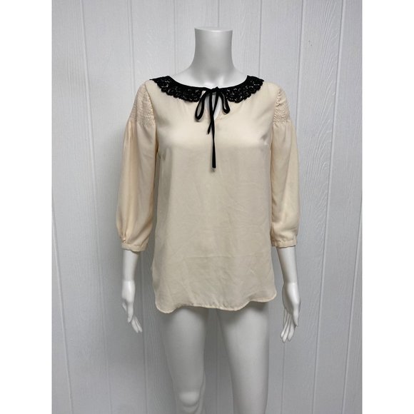 Disney Collection by LC Lauren Conrad women's blouse back buttons 3/4 sleeve - Picture 11 of 11